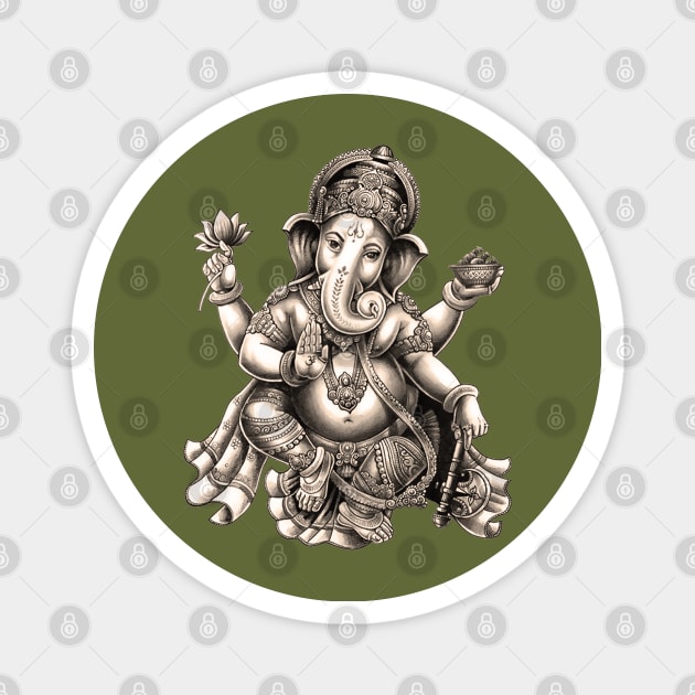 Ganesha Bali Souvenir Hindu Elephant God Yoga Ubud Magnet by Closeddoor